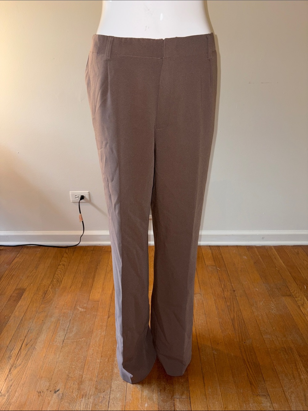 Eddie Bauer Taupe Straight-Leg Women's Trousers